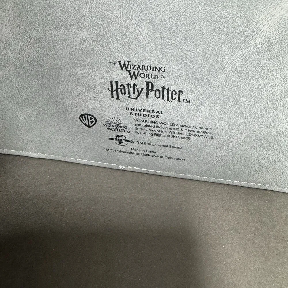 Harry Potter Hogwarts Crest Debossed Journal Gray New Universal Studios
